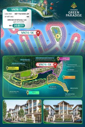 song lập 189m2 chỉ 1 căn duy nhất đơn giá 97tr giá 18.5 tỷ đường vn74 vinhomes cần giờ