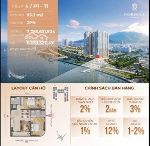 hàng hiếm căn góc 93m2 peninsula, view trực diện sông hàn giá 6.65 tỷ