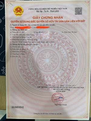 bán đất nền 91m2 tại bìa làng xã tráng việt, mê linh, hà nội, giá siêu hời 67 triệu / m2