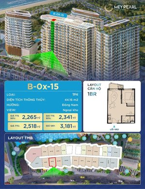 căn 1 ngủ 44m² meypearl harmony phú quốc nhỏ gọn tinh tế nghỉ dưỡng chuẩn 5 sao