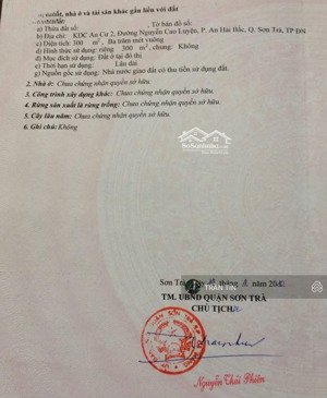 lô đất mặt tiền đường nguyễn cao luyện, sơn trà