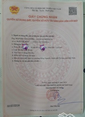 chính chủ cần tiền ra lô đất 126m2 siêu đẹp tại tp từ sơn, gần đại học luật cơ sở 2