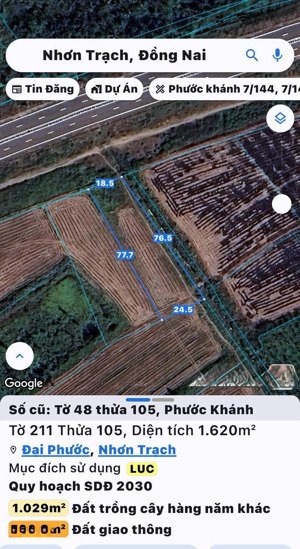 bán lô đất mặt tiền đường dân sinh cao tốc bến lức long thành, phước khánh. giá đẹp, đầu tư ngay