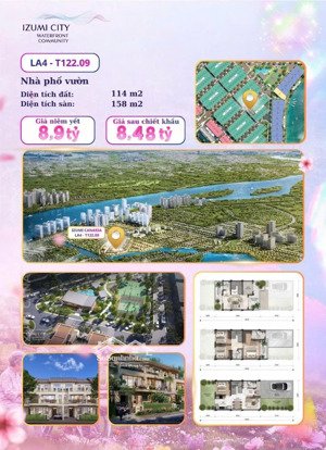 hot! cần bán nhà phố vườn ven sông izumi nam long thiết kế nhật bản cực hiếm chỉ nhỉnh 8 tỷ