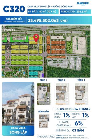 biệt thự song lập biển vũng tàu - kinh doanh đa dạng nghành nghề - 10x16m , hơn 33 tỷ. blanca city