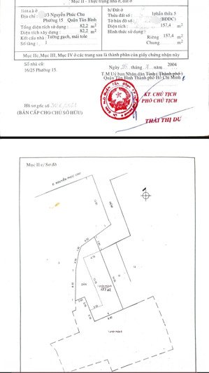 bán đất tặng nhà cấp 4 hẻm xe hơi đường nguyễn phúc chu - phường 15 - tân bình