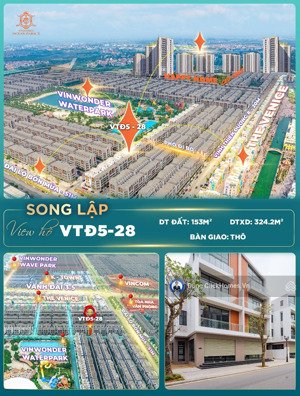 chốt ngay vtđ5-28 song lập gần hồ, 153m² chỉ 27.96 tỷ | vịnh thiên đường vinhomes ocean park 3