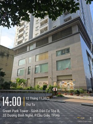 bán green park - dương đình nghệ, 104,5m2; 3pn - giá 9,6 tỷ. lh 