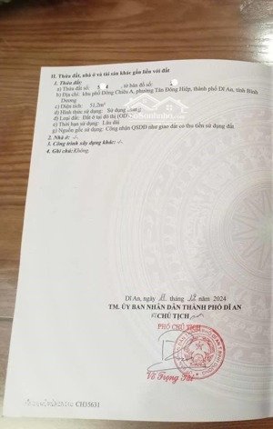 đất mặt tiền nguyễn thi phố, dĩ an (tdh tp.hcm)