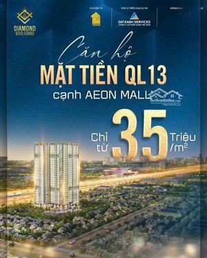 căn hộ mặt tiền quốc lộ 13, bàn giao full nội thất giá chỉ 35tr/m2