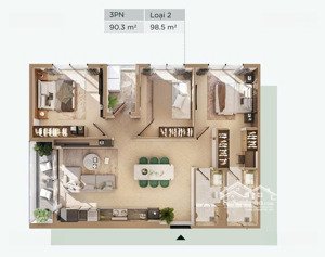 galia 3pn 91m2 view trung tâm hn, công viên yên sở, trừ thẳng 1 tỷ 380 vào giá bán ch trên hdmb