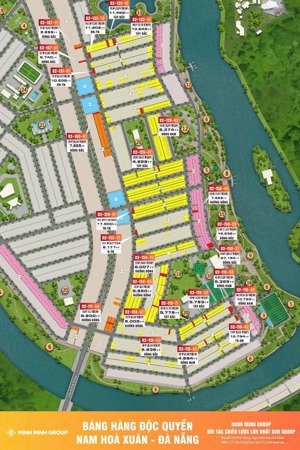 sun group bán cặp đất hiếm nam hòa xuân vl mặt sông 303m, mt 15m, 7m5 giá 15t731, chiết khấu 12%