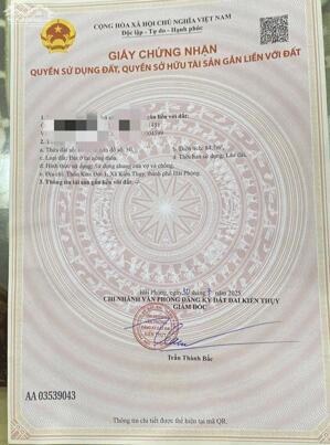 Bán đất Hữu Bằng - Kiến Thụy - Hải Phòng