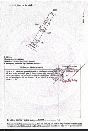 bán đất phú an, bến cát gần ngã tư phú thứ đường nhựa 6m, 5x39.5m giá 1ty530