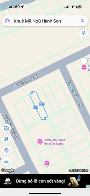 chào bán cặp đất vũ mộng nguyên, 200m2, khuê mỹ đông, 35 tỷ, vị trí rất đẹp