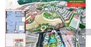 chính chủ bán căn opus one 1pn+, kế góc, tầng thấp, view hồ bơi nội khu, công viên 36ha. giá 3.6 tỷ