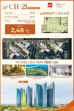 căn hộ stu nghỉ dưỡng khoáng nóng duy nhất ven sông hồng alumi xuân cầu, view sông hồng, tầng trung