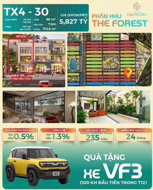 vốn 637 triệu sở hữu biệt thự nhà vườn pal villas 90m2 vinhomes green city + xe vf3 full pin