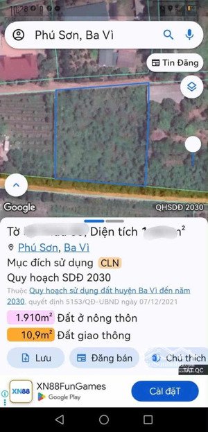 chính chủ bám 1.756m2 full thổ cư tại phú mỹ c, phú sơn, ba vì, đường trước đất 6m, phân lô tốt