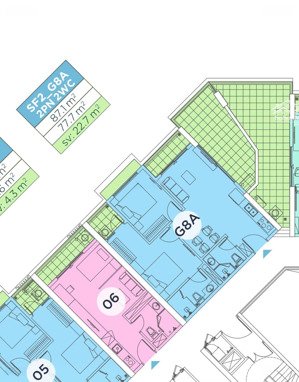 căn 2pn 2wc sf2, sân vườn 22m view đảo