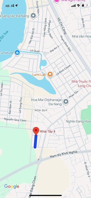 bán lô đất mặt tiền giá đầu tư đường khái tây 4, gần mai đăng chơn, đà nẵng