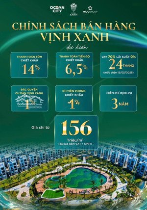 mở bán phân khu vịnh xanh - biệt thự ven sông nằm tại phân khu khép kín giá chỉ 156tr/m2
