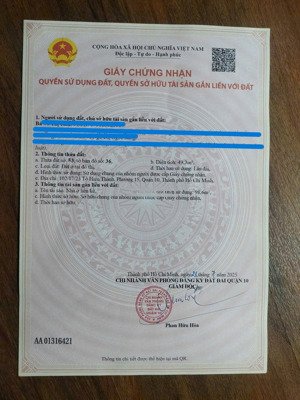 bán nhà riêng 2 mặt hẻm tại 102/17/23 tô hiến thành, q10, hcm, giá cực chất 6,3 tỷ tl, 49,3m2 đất