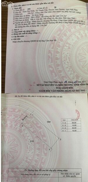 Bán nhà 3 tầng Phú Ninh, Thanh Vân, Tam Dương. DT 296m2