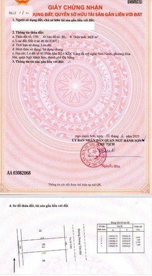 bán đất dương tôn hải, hòa hải, ngũ hành sơn, đà nẵng, 5,5 tỷ, 90m2