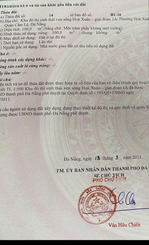 lô đất vị trí ngay trung tâm gần cầu hoà xuân, sau lưng ngân hàng techcombank nguyễn phước lan.