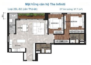 chính chủ cần bán căn hộ 2pn 98m2- infiniti hướng đb, giá rẻ nhất, view thoáng mát lh: 