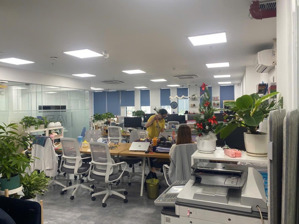 cho thuê văn phòng mặt tiền trần não .. sẵn fiout 2 phòng họp ... dt: 135m2 // 60 triệu