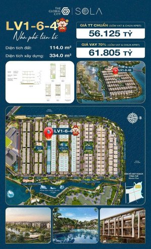 cần bán sola villa the global city | dãy lv-1-6 | xd 334m² nhà phố vườn 5 tầng hướng đn cực