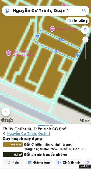 bán quỹ đất siêu hiếm hxh phạm viết chánh, q.1 ngang đẹp 4,6m*15,4m - sẵn gpxd 5 tầng - khu vip