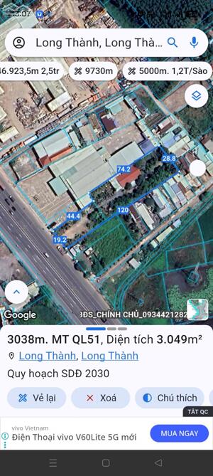 Mặt tiền Quốc Lộ 51 ngay cao tốc Long Thành, Dầu Giây. Bò Sữa Long Thành