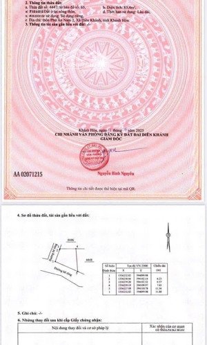 lô 83.4m2 mặt tiền lỗ đế diên an 1.6 tỷ thổ 100% đường ô tô rộng