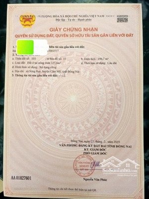 đất chính chủ - giá cực rẻ - vị trí xã sông ray, huyện cẩm mỹ, tỉnh đồng nai