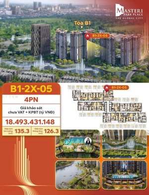 căn 4 pn - 126,3 m2 tại masteri park place - ct5_the gobal city