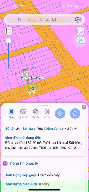 bán đất phường tam phước 5x22,8m sổ riêng thổ cư đường thông dân kín