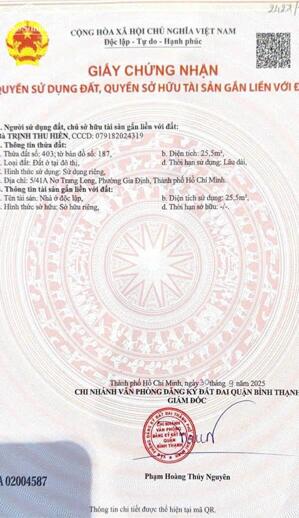 Nhà 2 tầng 2.5x10m hẻm 5m thông, 5/41A Nơ Trang Long 4.5 tỷ