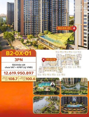 bán căn hộ 3pn masteri park place - ct5 the global city