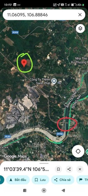 bán đất lúa tại thường tân, bắc tân uyên, bình dương, 110 tỷ, 5.000.000 m2