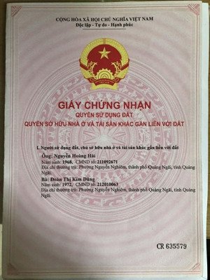 bán nhà mặt tiền kinh doanh đường nguyễn nghiêm, phường cẩm thành, thành phố quảng ngãi