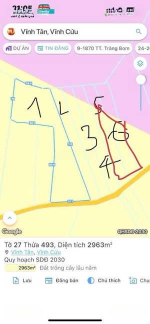 chính chủ bán 1000m2 vĩnh tân giá rẻ nhất thị trường