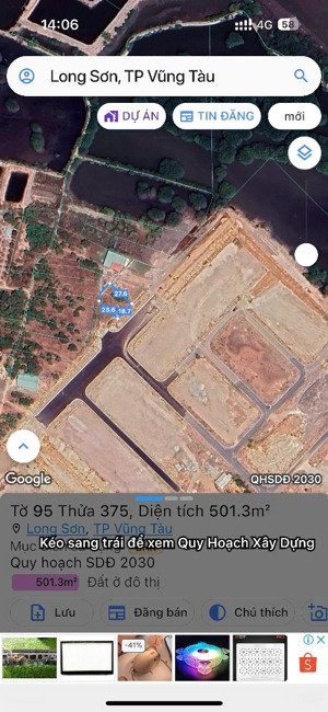 bán đất ngay khu tđc long sơn, 1500m2 - giá 5tr/m2