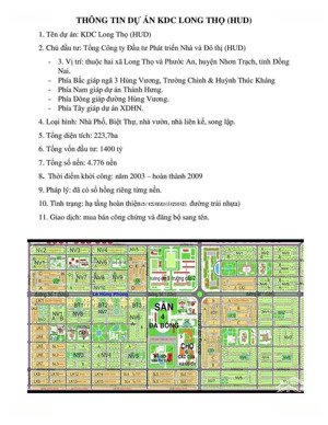 chính chủ chào bán lô nhà vườn 300m2 thuộc dự án hud nhơn trạch. giá rẻ cho nhà đầu tư