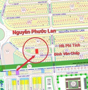 bán 2 lô liền kề 208m2 mặt tiền trước và sau đường hồ phi tích và đinh văn chấp - gần cầu hoà xuân