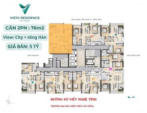 bán nhanh căn góc - căn 2 phòng ngủ tầng cao 3 tầm view trực diện sông hàn