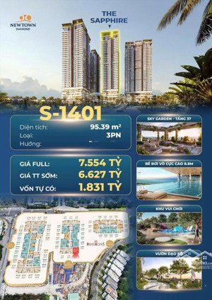 bán căn góc 3pn view trọn sân golf không khí trong lành thoáng mát nhất dự án newtown diamond