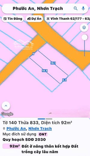 bán lô đất ấp hòa bình, vĩnh thanh, nhơn trạch. full thổ cư, giá tốt, lh ngay để được xem trực tiếp